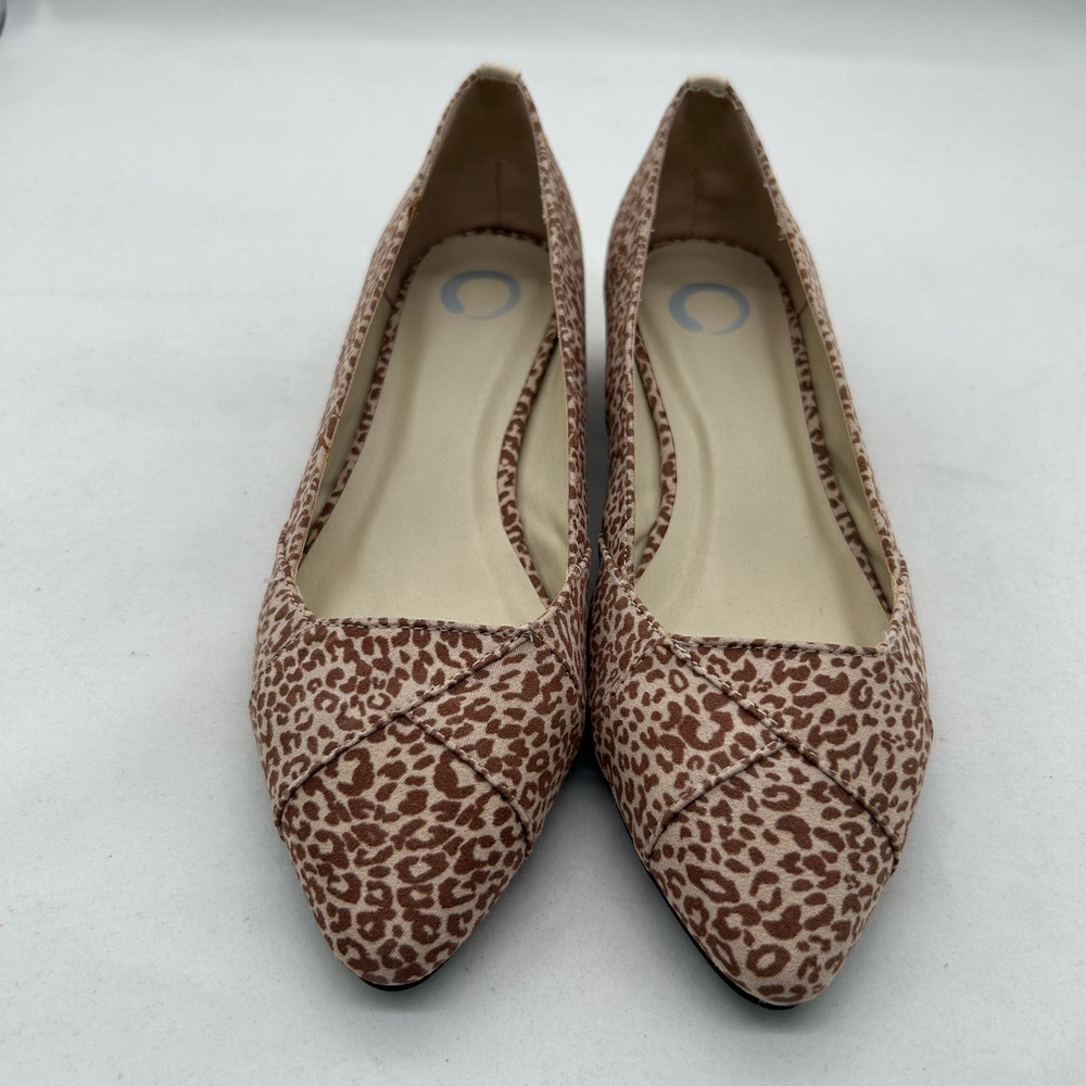 Journee Collection Loafers Womens 7 1/2 Animal Print Justine Heeled Loafers NEW